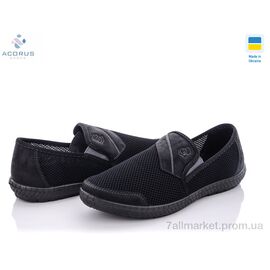 Фотография Слипоны мужские модные Лето М81 черный (6 пар р.41-45) "Acorus" недорого оптом от прямого поставщика