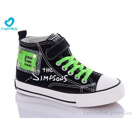 Кеди дитячі легкі Весна/осінь 9111-1 ч-зелений (8 пар р.31-37) "Comfort-baby" недорого оптом від прямого постачальника