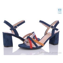 Фотография Босоножки женские летние Лето 12290-1 navy (8 пар р.36-41) "Summer shoes" недорого оптом от прямого поставщика