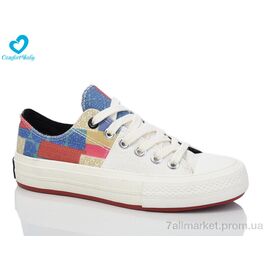 Кеди дитячі легкі Весна/осінь 6037-1 білий (6 пар р.35-39) "Comfort-baby" недорого оптом від прямого постачальника