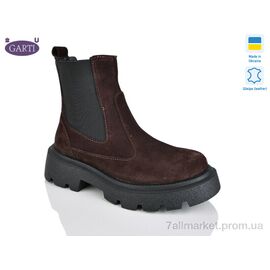 Фотография Ботинки женские стильные Весна/осень 367 корич замш байка (6 пар р.36-40) "Garti" недорого оптом от прямого поставщика