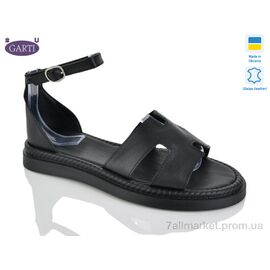 Фотография Босоножки женские летние Лето 3194 чорна шкіра (6 пар р.36-40) "Garti" недорого оптом от прямого поставщика