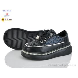 Кросівки дитячі модні Весна/осінь 2221B black (8 пар р.25-30) "Clibee-Doremi" недорого оптом від прямого постачальника