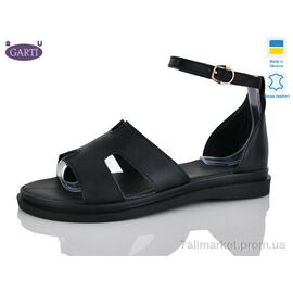Фотография Босоножки женские летние Лето 0192 чорна шкіра (6 пар р.36-40) "Garti" недорого оптом от прямого поставщика