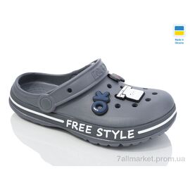 Фотография Кроксы детские летние Лето N329 т.сірий (8 пар р.33-36) "Lot Shoes" недорого оптом от прямого поставщика
