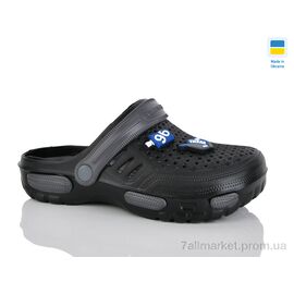 Фотография Кроксы детские летние Лето CD48 чорний-графіт (6 пар р.36-41) "DeMur" недорого оптом от прямого поставщика