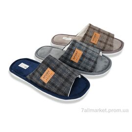 Фотография Тапки мужские домашние Весна/осень H92 mix (12 пар р.40-45) "Deshman" недорого оптом от прямого поставщика