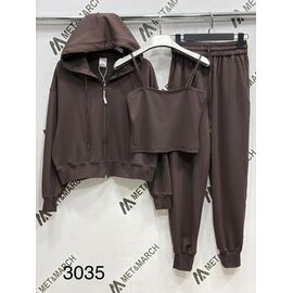 Костюм спортивний жіночий теплий 3035 brown р.S-L "Met&March" недорого оптом від прямого постачальника