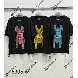 футболка жіноча 6305 black-pink р.one size "Met&March" недорого оптом від прямого постачальника