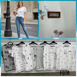 футболка жіноча F076-2 mix р.one size "FLORA" недорого оптом від прямого постачальника