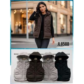 Жилетка жіноча JL8588 brown р.M-2XL "FLORA" недорого оптом від прямого постачальника