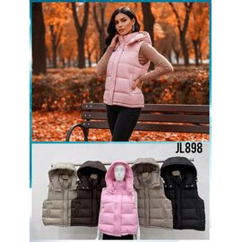 Жилетка жіноча JL898 brown р.M-2XL "FLORA" недорого оптом від прямого постачальника