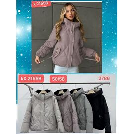 Куртка жіноча демісезонна KX2155B black р.50-58 "FLORA" недорого оптом від прямого постачальника