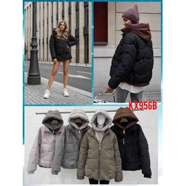 Куртка жіноча демісезонна KX956B grey р.50-58 "FLORA" недорого оптом від прямого постачальника