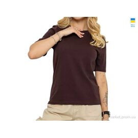 Фотография Футболка женская Лето 9 коричневий (4 шт. р.сетка S-XL) "Sport style" недорого оптом от прямого поставщика