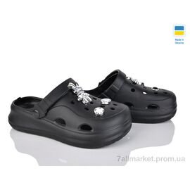 Фотография Кроксы женские летние Лето F652 чорний (5 пар р.37-41) "Inblue" недорого оптом от прямого поставщика