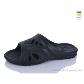 Фотография Шлепки мужские пляжные Лето М'ячик чорний (8 пар р.41-45) "Крок" недорого оптом от прямого поставщика