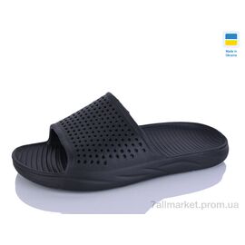 Фотография Шлепки мужские пляжные Лето 409 чорний (8 пар р.41-46) "Крок" недорого оптом от прямого поставщика