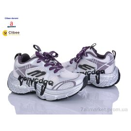 Кросівки дитячі модні Весна/осінь AS92522-1 white-purple (7 пар р.31-37) "Clibee-Doremi" недорого оптом від прямого постачальника