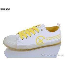 Фотография Кеды женские стильные Весна/осень 001SBL yellow (6 пар р.36-40) "Super Gear" недорого оптом от прямого поставщика