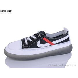 Фотография Кеды женские стильные Весна/осень 0712-01 black (8 пар р.36-40) "Super Gear" недорого оптом от прямого поставщика