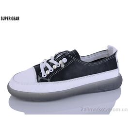 Фотография Кеды женские стильные Весна/осень 0713-01 black (8 пар р.36-40) "Super Gear" недорого оптом от прямого поставщика