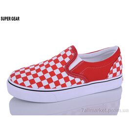 Фотография Слипоны женские тканевые Весна/осень 002F red (12 пар р.35-40) "Super Gear" недорого оптом от прямого поставщика