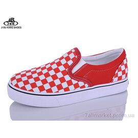 Фотография Слипоны женские тканевые Весна/осень 002F red (12 пар р.35-40) "Jibukang" недорого оптом от прямого поставщика