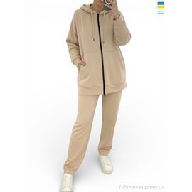 Спортивний костюм жіночий Весна/осінь 121 бежевий (4 шт. р.сітка52-66) "Margo" недорого оптом від прямого постачальника