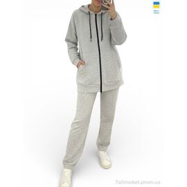 Спортивний костюм жіночий Весна/осінь 121 сірий (4 шт. р.сітка52-66) "Margo" недорого оптом від прямого постачальника