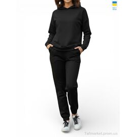 Спортивний костюм жіночий Весна/осінь 1523 чорний (4 шт. р.сіткаS-XL) "Margo" недорого оптом від прямого постачальника