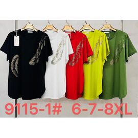 футболка жіноча 9115-1 green р.6XL-8XL "Immei" недорого оптом від прямого постачальника