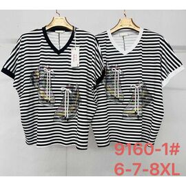 футболка жіноча 9160-1 black р.6XL-8XL "Immei" недорого оптом від прямого постачальника