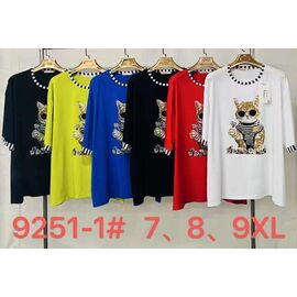 футболка жіноча 9251-1 blue р.7XL-9XL "Immei" недорого оптом від прямого постачальника