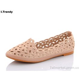 Фотография Балетки женские удобные Лето 3590-103-5brown (8 пар р.36-41) "Trendy" недорого оптом от прямого поставщика