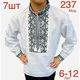 Вишиванка дитяча на хлопчика ND699-237 white р.6-12 "EMRE" недорого оптом від прямого постачальника