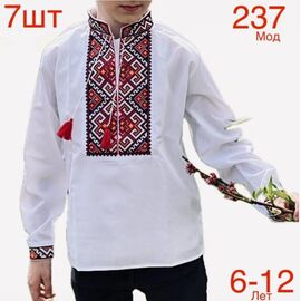 Вишиванка дитяча на хлопчика ND701-237 white р.6-12 "EMRE" недорого оптом від прямого постачальника