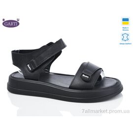 Фотография Босоножки женские летние Лето 0136 чорна шкіра (6 пар р.36-40) "Garti" недорого оптом от прямого поставщика