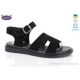 Фотография Босоножки женские летние Лето 0194 чорний замш (6 пар р.36-40) "Garti" недорого оптом от прямого поставщика