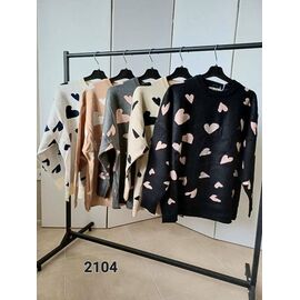 Светр жіночий 2104 l.beige-black р.50-54 "FSN" недорого оптом від прямого постачальника