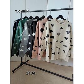 Светр жіночий 2104 peach-black р.50-54 "FSN" недорого оптом від прямого постачальника