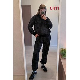 Костюм спортивний жіночий теплий 6411 black р.44-50 "FSN" недорого оптом від прямого постачальника