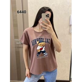 футболка жіноча 6440 brown р.46-52 "FSN" недорого оптом від прямого постачальника