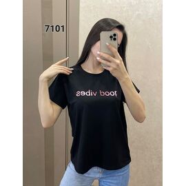 футболка жіноча 7101 black р.46-52 "FSN" недорого оптом від прямого постачальника