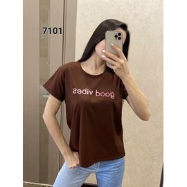 футболка жіноча 7101 brown р.46-52 "FSN" недорого оптом від прямого постачальника