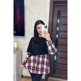 Сорочка жіноча 7 red р.42-48 "VALENTINA" недорого оптом від прямого постачальника