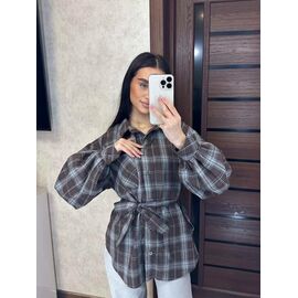 Сорочка жіноча 8 brown р.42-52 "VALENTINA" недорого оптом від прямого постачальника