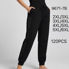 Штани спортивні жіночі 9671-7B black р.2XL-6XL "Hoan" недорого оптом від прямого постачальника