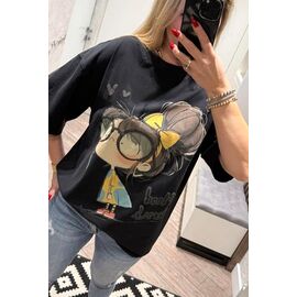 футболка жіноча LR1087 black р.one size "Lora" недорого оптом від прямого постачальника