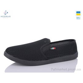 Фотография Слипоны мужские модные Лето 3100 чорний (10 пар р.41-45) "Acorus" недорого оптом от прямого поставщика